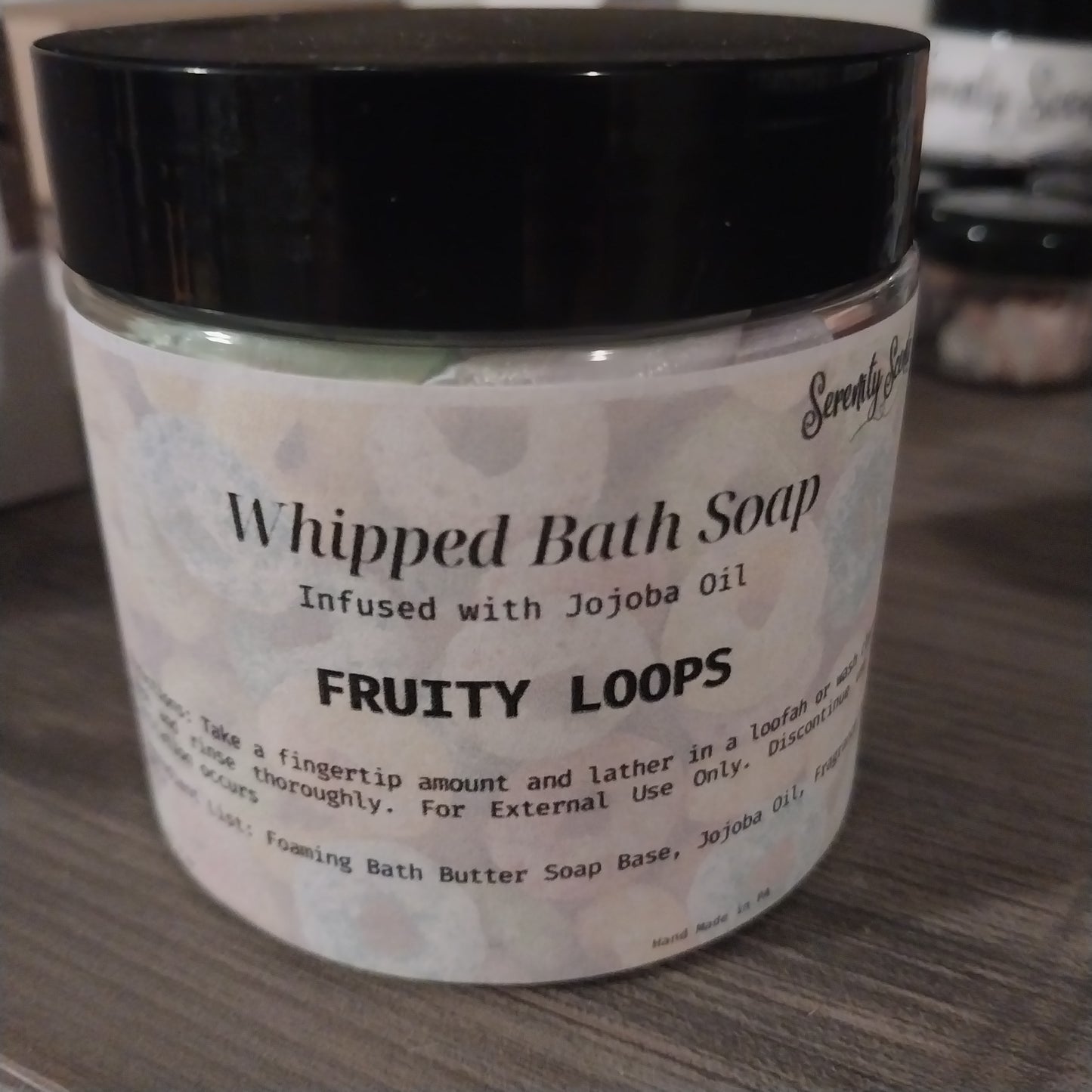 Whipped Bath & Body Soap Infused with Jojoba Oil. Net Weight 4oz. Made to Order 7-10 Day Lead Time.