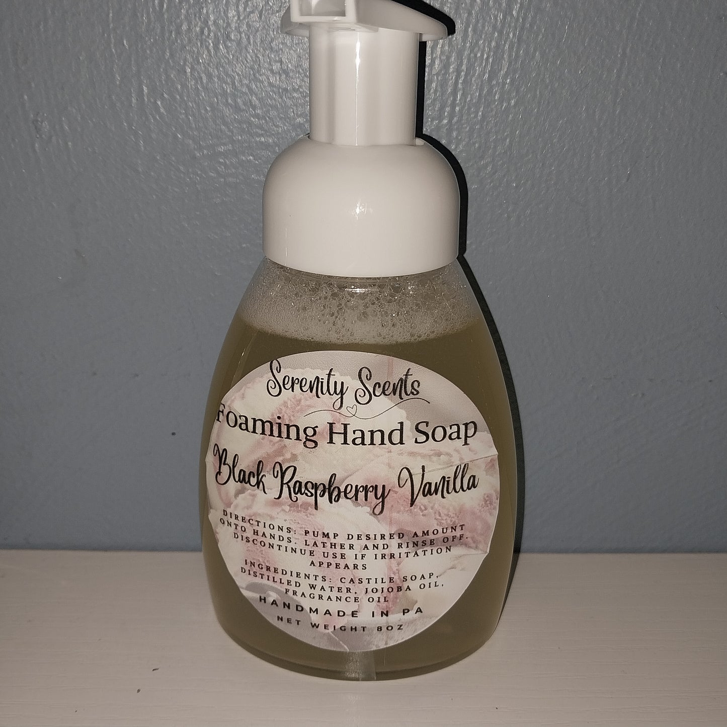 Scented Foaming Hand Soap with Jojoba Oil. 8oz Net Weight. Pump Bottle.