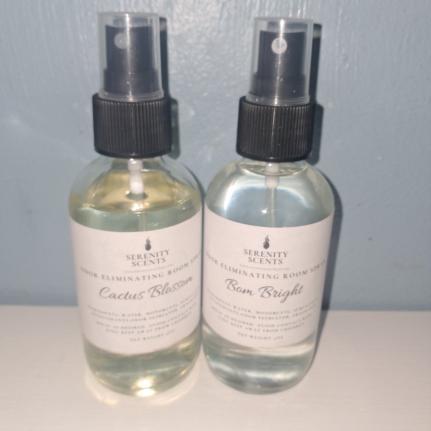 Odor Eliminating Room Spray. 4oz Glass Bottle.