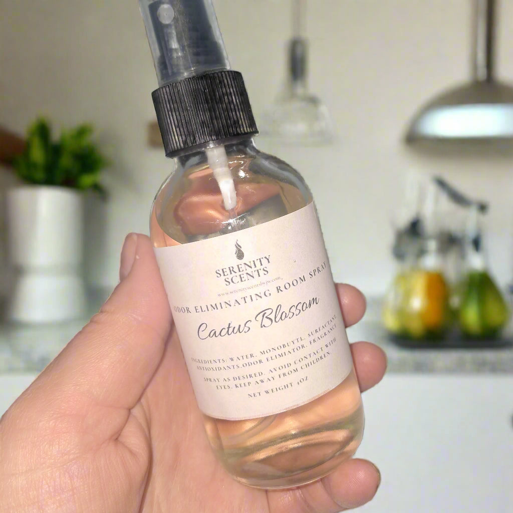 Odor Eliminating Room Spray. 4oz Glass Bottle.