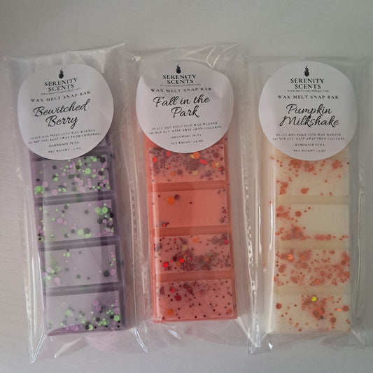 Wax Melt Snap Bar. 1.6oz Net Weight. Soy Wax Blend.