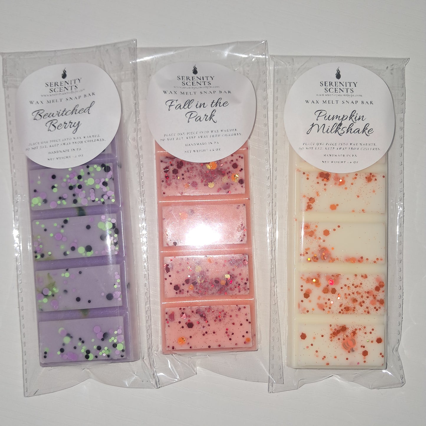 Wax Melt Snap Bar. 1.6oz Net Weight. Soy Wax Blend.