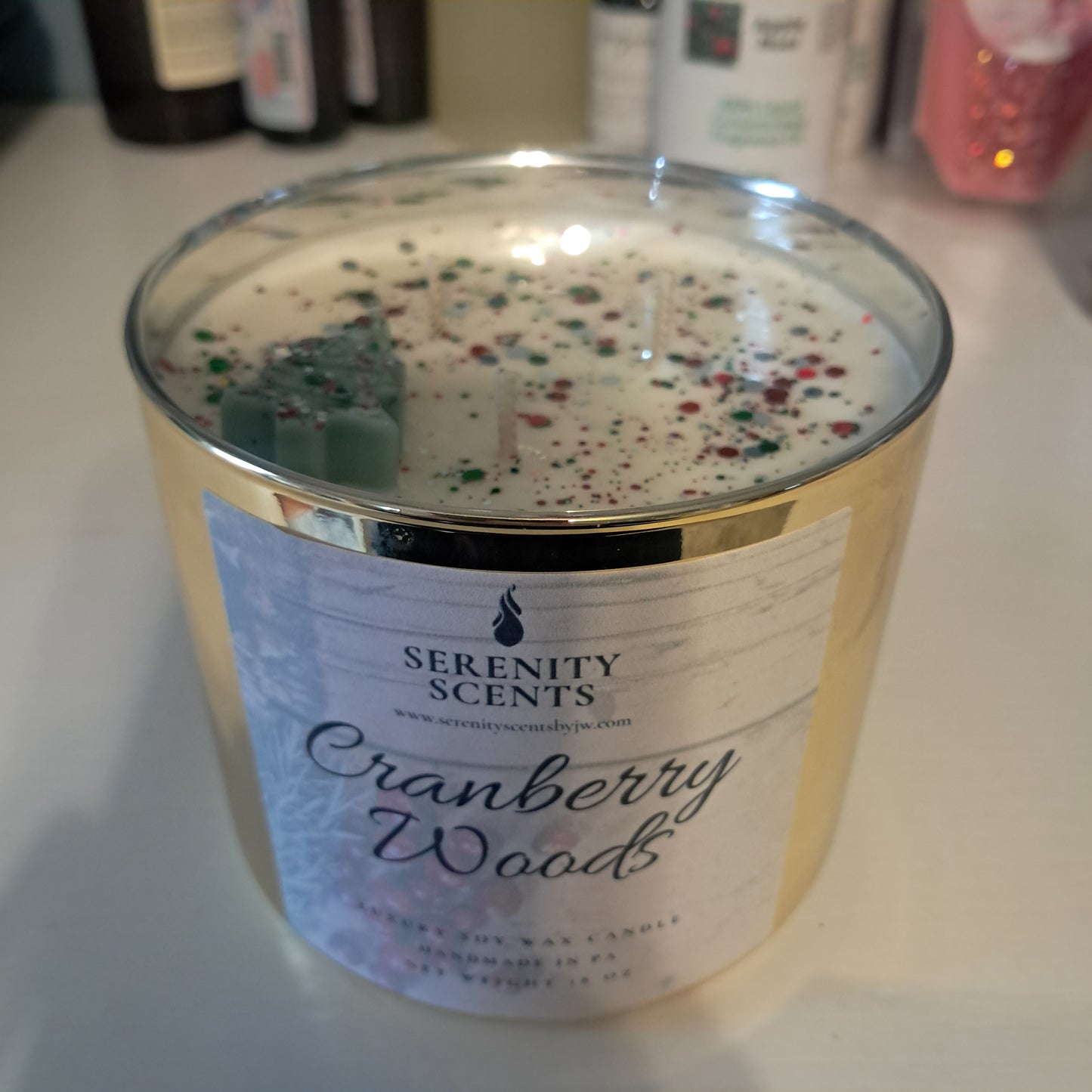 Gold 3-Wick Candle. Soy Wax. Custom Made - 7-14 Day Lead time