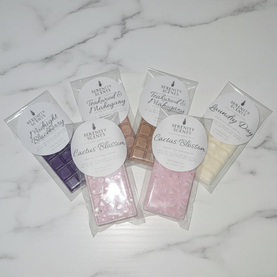 Mini Wax Melt Snap Bar - Made with 100% Soy Wax. Net Weight .50 oz.