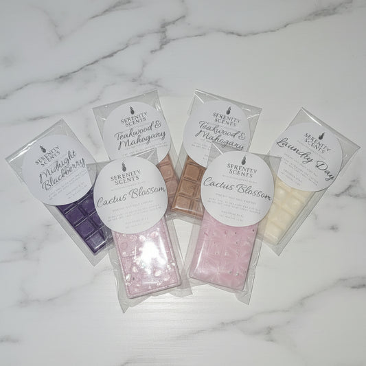 Mini Wax Melt Snap Bar - Made with 100% Soy Wax. Net Weight .50 oz.