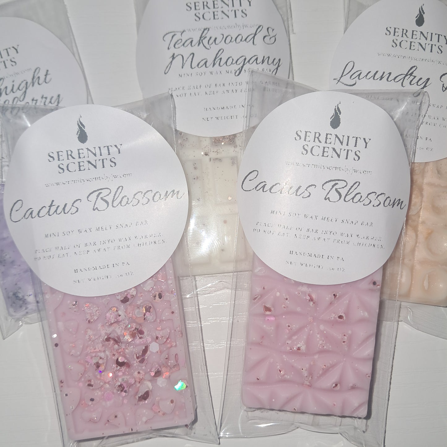 Mini Wax Melt Snap Bar - Made with 100% Soy Wax. Net Weight .50 oz.