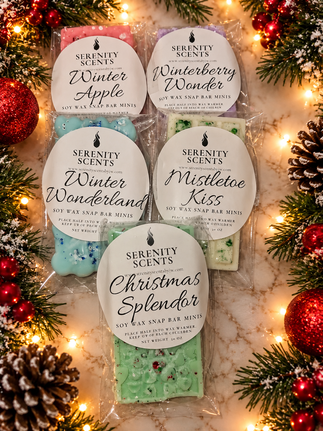 Holiday Gift Bag - Includes 5 Soy Wax Melt Mini Bars