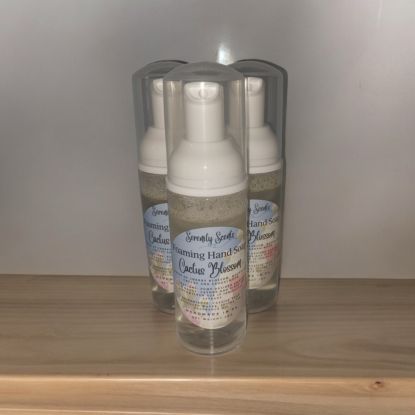 Scented Foaming Hand Soap with Jojoba Oil. 2oz Net Weight. Pump Bottle with Lid.