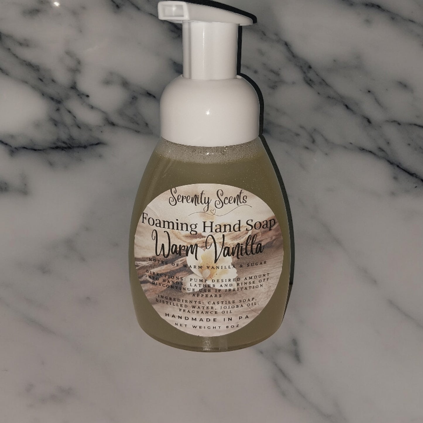 Scented Foaming Hand Soap with Jojoba Oil. 8oz Net Weight. Pump Bottle.