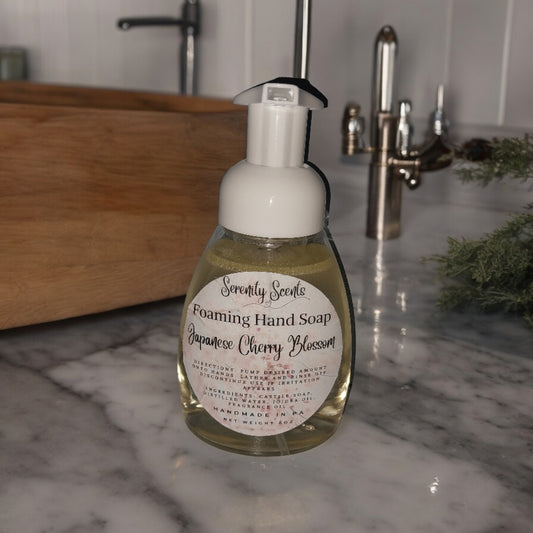 Scented Foaming Hand Soap with Jojoba Oil. 8oz Net Weight. Pump Bottle.