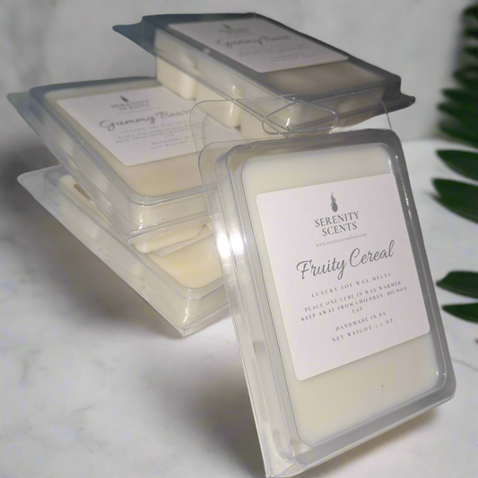 Luxury Soy Wax melts - Highly Scented Wax Melt with 6 Cubes in Clamshell. Net Weight 2.5oz